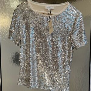 Silver Sequin Women's Top